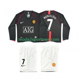 Koszulka Manchester United Ronaldo 7 2007 2008 Retro Dziecięcy Wyjazdowe Stroje Piłkarskie Długi Rękaw